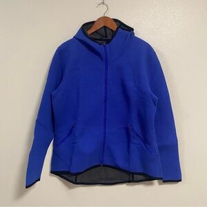 Athleta Jacket Womens Size XL Blue Gray Reversible Incline hooded Jacket